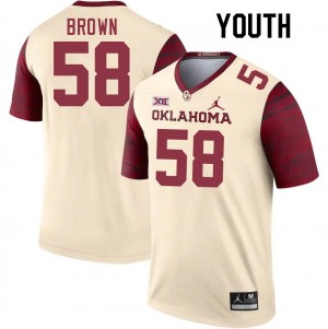 Youth Spencer Brown Cream OU Sooners College Football #58 Jersey 813296-470