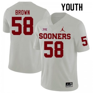 Youth Spencer Brown White Oklahoma College Football #58 Jersey 168040-663