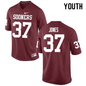 Youth Spencer Jones Crimson Oklahoma College Football #37 Jersey 643506-932