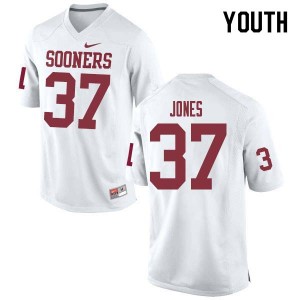 Youth Spencer Jones White OU College Football #37 Jersey 272710-740