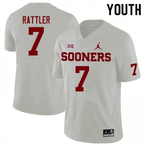 Youth Spencer Rattler White OU Jordan Brand College Football #7 Jersey 912945-628