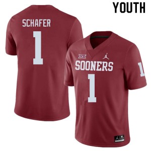 Youth Tanner Schafer Crimson Sooners College Football #1 Jersey 383801-452
