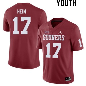 Youth Taylor Heim Crimson OU College Football #17 Jersey 843304-572