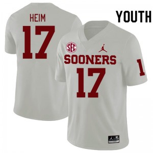 Youth Taylor Heim White Oklahoma Sooners 2024 SEC Conference College Football #17 Jersey 543566-798