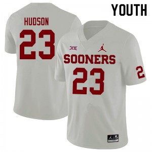 Youth Todd Hudson White OU Jordan Brand College Football #23 Jersey 104062-870