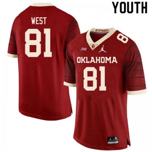 Youth Trevon West Retro Oklahoma Sooners College Football #81 Jersey 894317-699