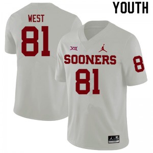 Youth Trevon West White Sooners College Football #81 Jersey 936472-681