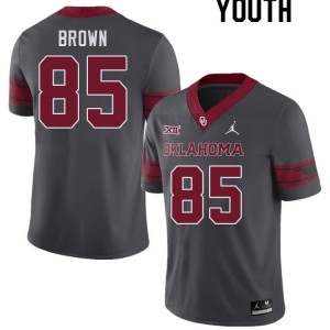 Youth Trey Brown Charcoal OU Sooners College Football #85 Jersey 583653-480