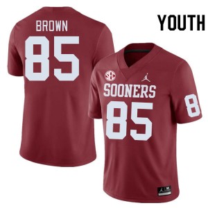 Youth Trey Brown Crimson OU 2024 SEC Conference #85 Jersey 836436-600