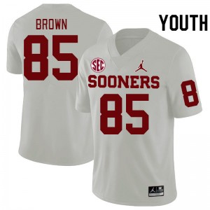 Youth Trey Brown White OU 2024 SEC Conference College Football #85 Jersey 933281-870