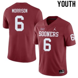 Youth Trey Morrison Crimson Oklahoma Sooners College Football #6 Jersey 544437-327