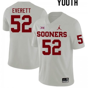 Youth Troy Everett White Oklahoma College Football #52 Jersey 751509-924