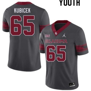 Youth Ty Kubicek Charcoal Sooners College Football #65 Jersey 667661-350