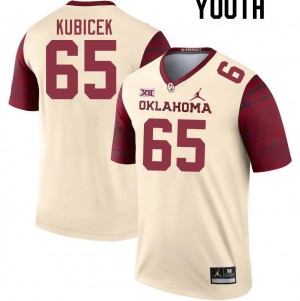 Youth Ty Kubicek Cream OU College Football #65 Jersey 947035-352