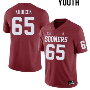 Youth Ty Kubicek Crimson Oklahoma Sooners College Football #65 Jersey 286040-961