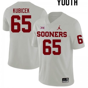 Youth Ty Kubicek White OU College Football #65 Jersey 793154-165