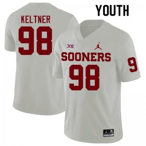 Youth Tyler Keltner White Oklahoma College Football #98 Jersey 557329-719