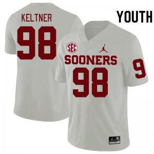 Youth Tyler Keltner White OU 2024 SEC Conference College Football #98 Jersey 642490-628