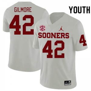 Youth Wyatt Gilmore White Oklahoma Sooners 2024 SEC Conference College Football #42 Jersey 867742-739