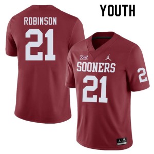 Youth Xavier Robinson Crimson OU College Football #21 Jersey 130707-805