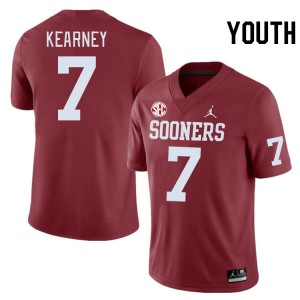 Youth Zion Kearney Crimson Sooners 2024 SEC Conference #7 Jersey 800443-771