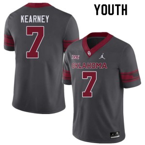 Youth Zion Kearney Charcoal Oklahoma Sooners College Football #7 Jersey 826599-874