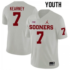 Youth Zion Kearney White Sooners College Football #7 Jersey 297339-933
