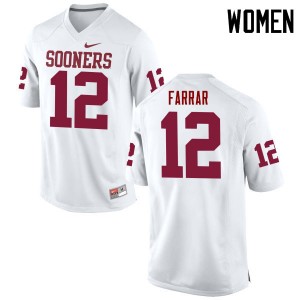 Women Zach Farrar White Oklahoma Sooners College Football #12 Jersey 696502-664