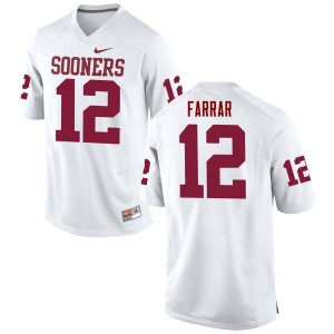 Men Zach Farrar White Sooners College Football #12 Jersey 620159-808