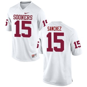 Men Zack Sanchez White Oklahoma Sooners College Football #15 Jersey 342312-977