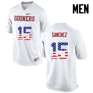 Men Zack Sanchez White Oklahoma Sooners College Football USA Flag Fashion #15 Jersey 838144-727