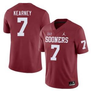 Men Zion Kearney Crimson Oklahoma Sooners College Football #7 Jersey 267501-567
