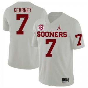 Men Zion Kearney White Oklahoma Sooners 2024 SEC Conference College Football #7 Jersey 929113-729